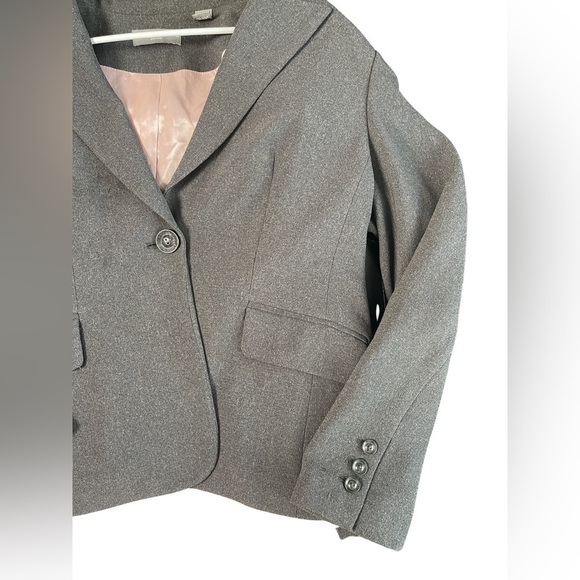 Kate Hill Gray Longsleeve Office Button Collar Blazer Size 10P - Picture 3 of 15